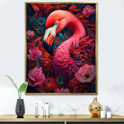 «Tropical Flamingo Grace IV», reproduction sur toile