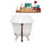 Baignoire de trempage sur pattes 67 "avec drain, pattes et plateau en bambou 67" Streamline-50896463-50896466