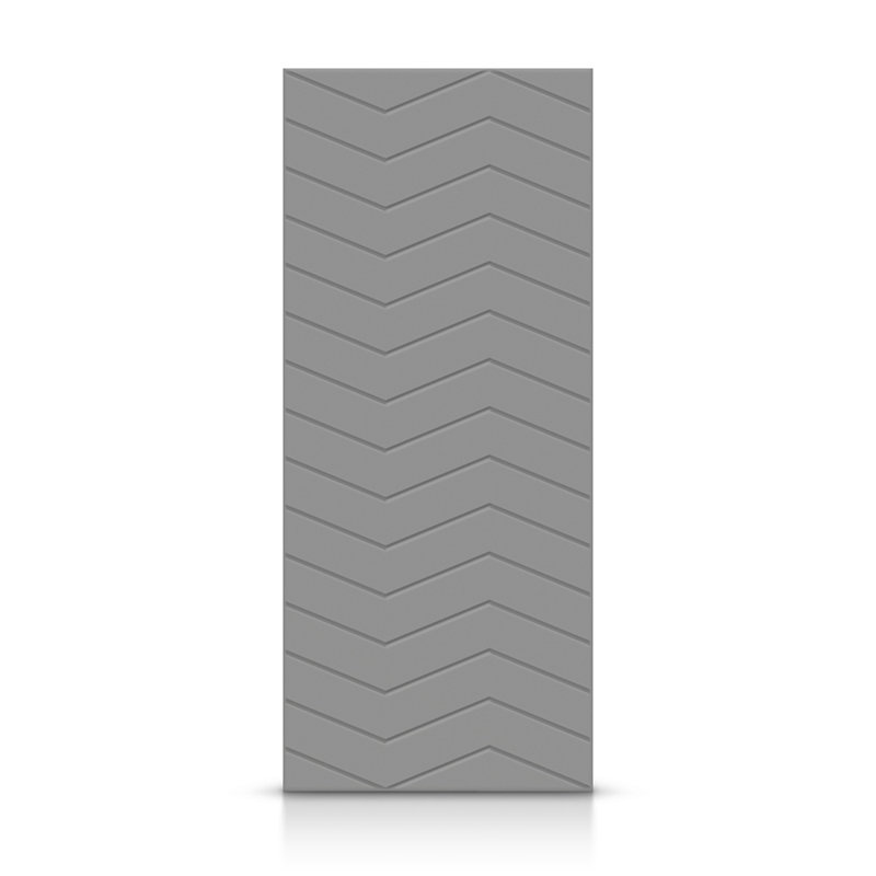 Porte standard à panneaux en bois, Gris clair, 30 po x 80 po