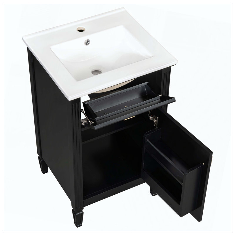 Pieds de meuble-lavabo de salle de bain, Noir
