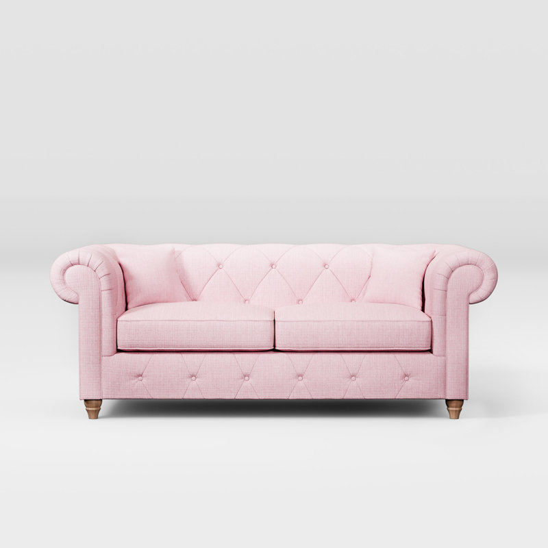 Ellrich 3 Seater Sofa, Walnut, Pink