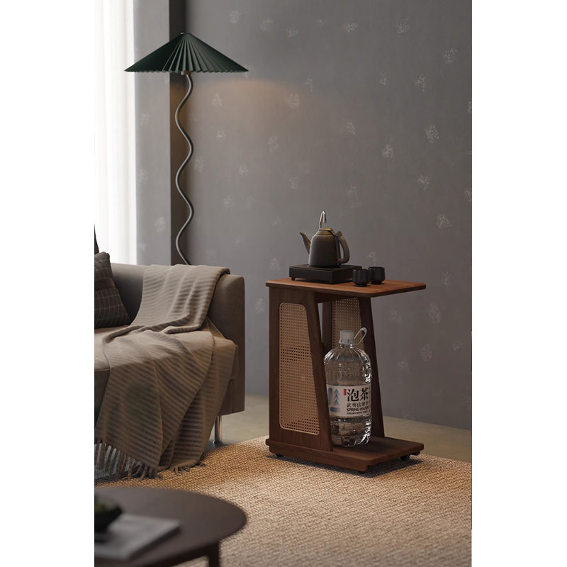 24.8" Brown Rectangular Solid Wood End Tables