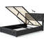 Structure de lit grand gris foncé avec rangement relevable - Optimisation de l'espace, design moderne à oreilles, finition-1838284237-1838284226
