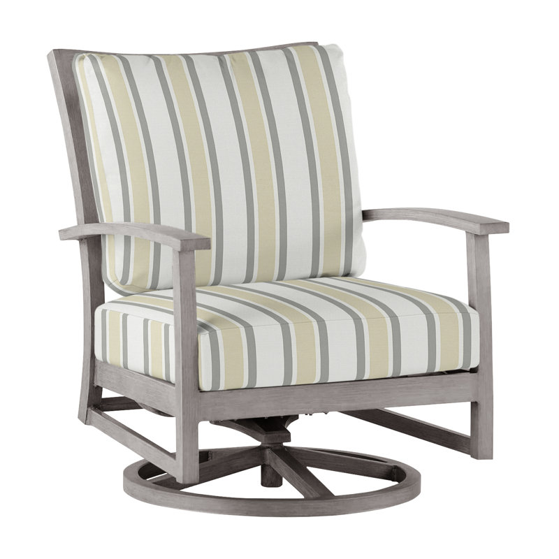 Charleston Patio Lounge Chair with Cushions, Oyster, Rollo Lace, Welt + Standard Fill