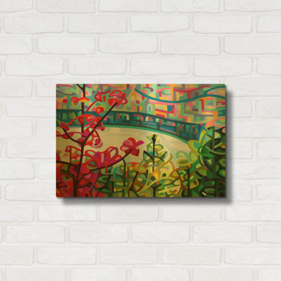'Salmon Ridge' By Mandy Budan Gold Metal Wall Art, 24" x 16"