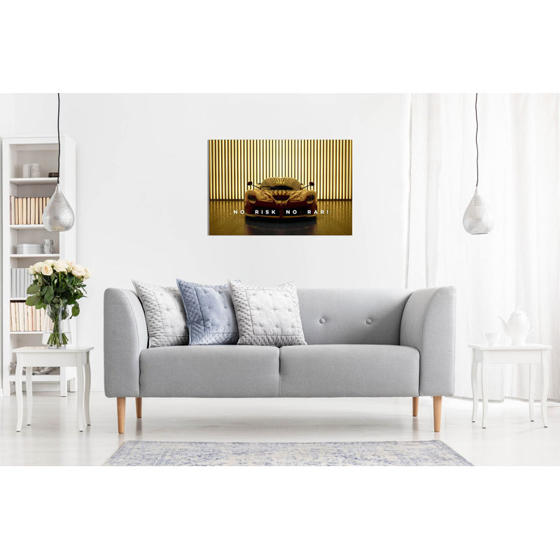 Inspirational Motivational No Risk No Rari - Wrapped Canvas Print, 31cm H x 20cm W