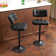 Swivel Adjustable Height Bar Stools with Footrest and Thick Cushion Curved Backrest(Set of 2)