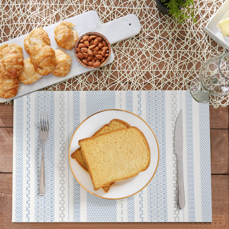 Brax Polyester Blend Rectangle Placemat , Blue