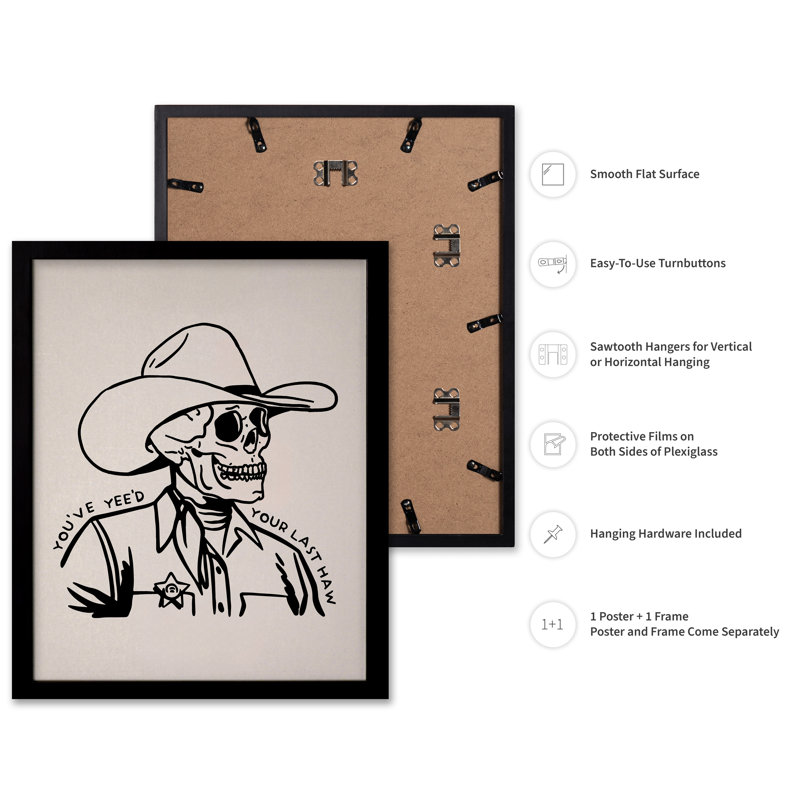 Beige «You Have Yee Had Your Last Haw», Cadre noir, Affiche, H 11 po x l 14 po