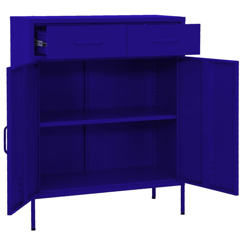 Classeur autoportant avec tablettes pour le bureau, Bleu marine