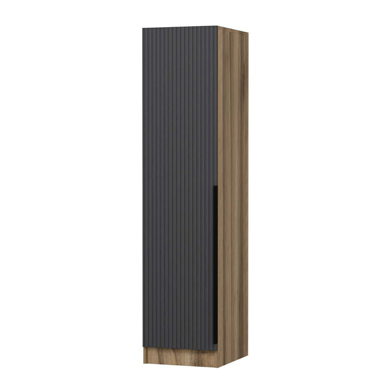 Elina Manufactured Wood Wardrobe, 190cm H x 45cm W x 52cm D, Black/Brown