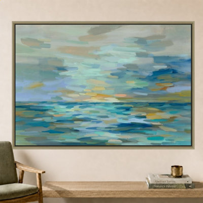 Pastel Blue Sea by Silvia Vassileva - Graphic Art on Canvas