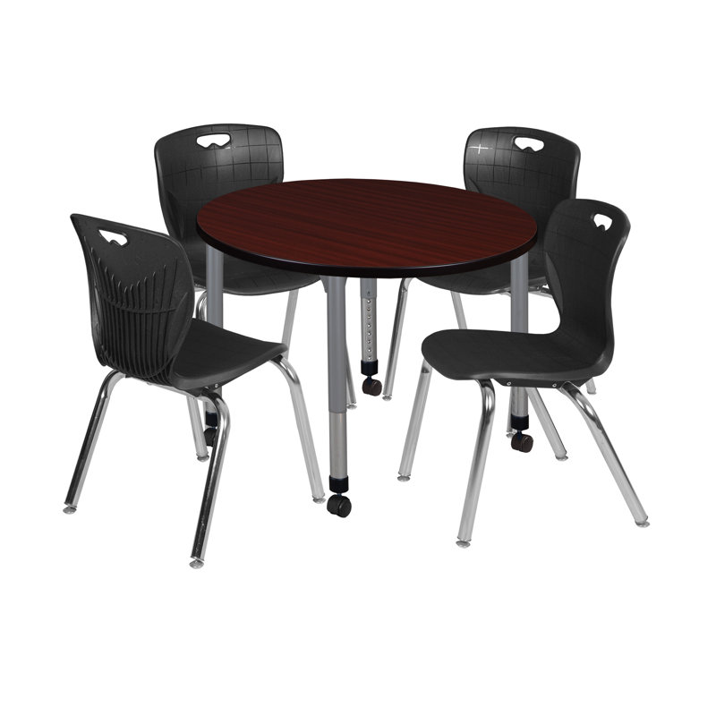 Table ronde Kee, H 34 po x L 48 po x l 48 po, Noir, Acajou