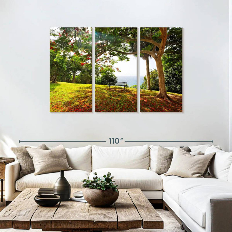 Nicci Bench Under A Flamboyan Tree Borinquen Point, 48" H x 74" W