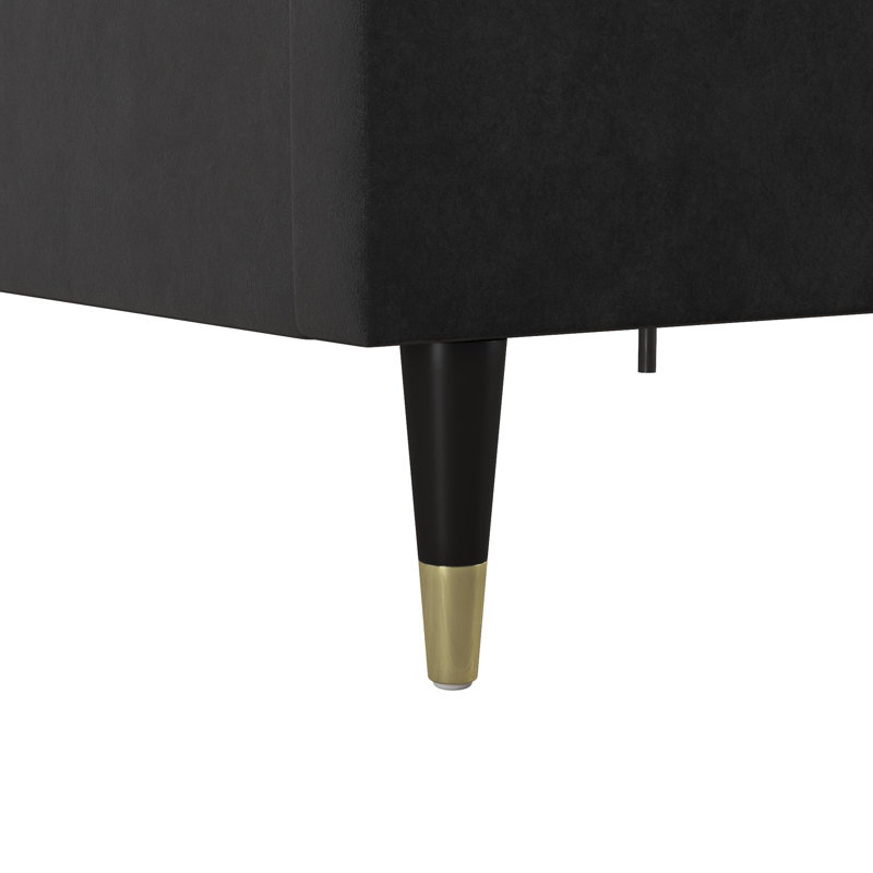 Upholstered Bed, Double (4'6), Black