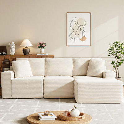 Canapé modulaire 91,1 po sans assemblage modulaire sans compression avec repose-pieds amovible