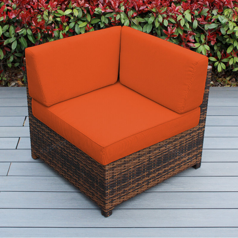 Chaise de patio avec coussins Billyjo, Toile Sunbrella® toscan, Noir