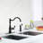Single Handle Kitchen Faucet With Side Spray,2 Hole Or 4 Hole Installation,-106258626