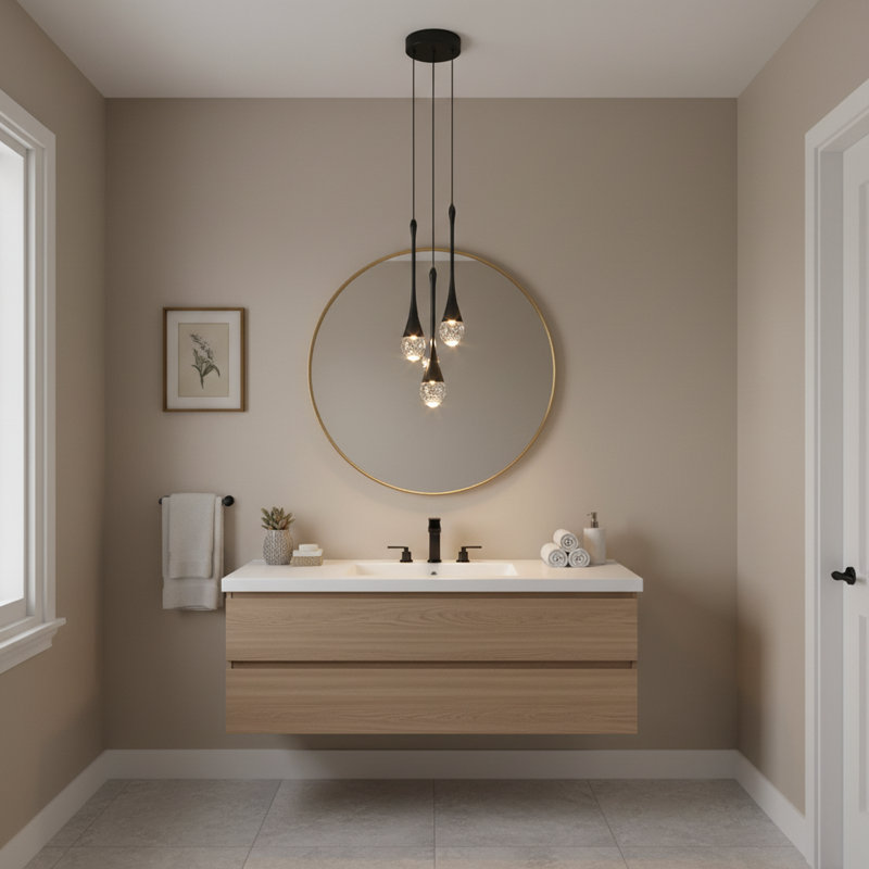 Lustre en cristal moderne à 3 lumières DEL en forme de goutte à intensité variable noir mat, Noir mat, Trois lumières