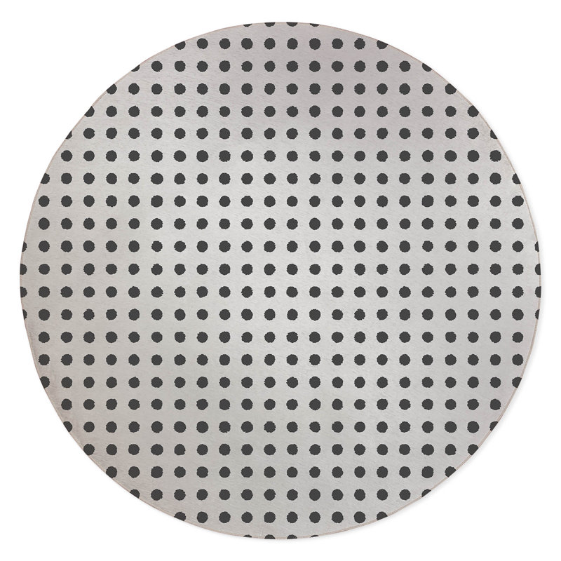 Dot Locked Non-Slip Outdoor Rug, Round 5'