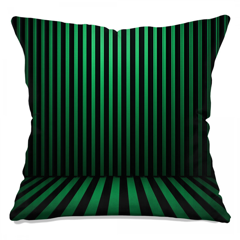 Green Vertical Stripes Double Sided Throw Pillows, 26 x 26 inches