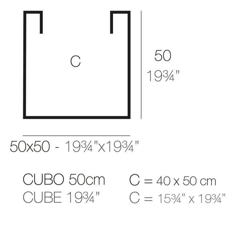 Cubo Resin Pot Planter, Ice, 19.75" H x 19.75" W x 19.75" D