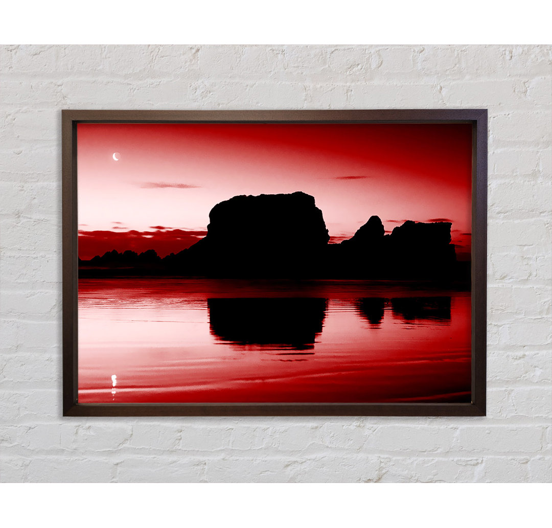 Moon Reflections Red - Einzelner Bilderrahmen Kunstdrucke auf Leinwand