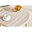 Table basse ronde avec plateau en faux travertin effet pierre, finition blanche, 27,5 po