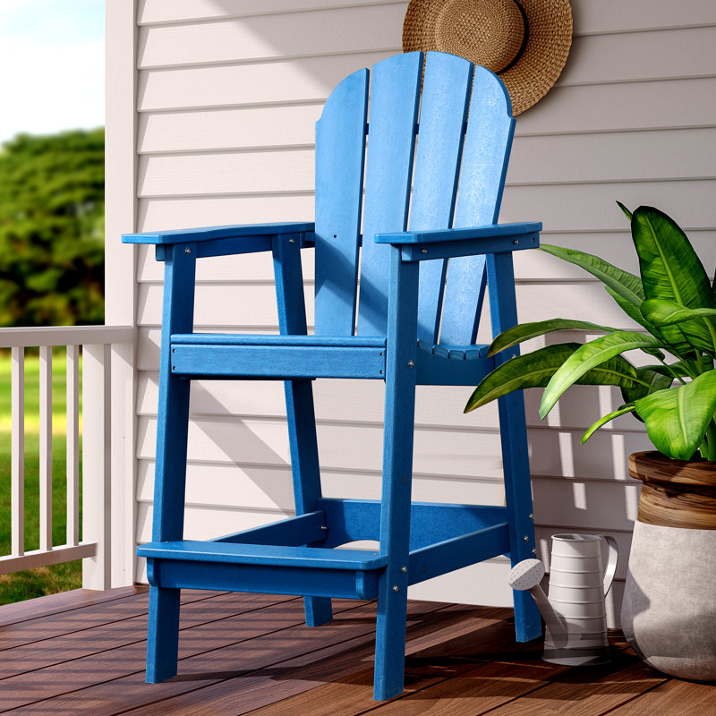 Chaise haute Adirondack en PEHD, Bleu