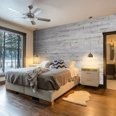 5.5" W X 46.5" L Reclaimed Peel and Stick Solid Wood Wall Paneling