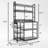 Kitchen Bakers Rack With 3 Wire Baskets And Power Outlets, Microwave Shelf Rack, Gray