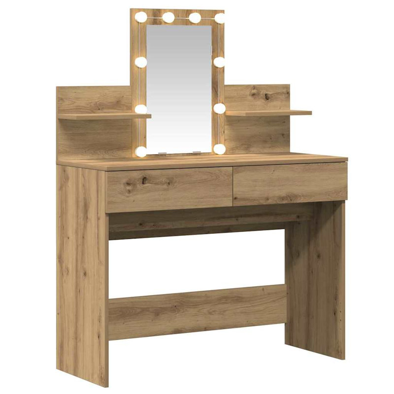 Dressing Table 100 X 40 X 130 Cm Engineered Wood, Oak