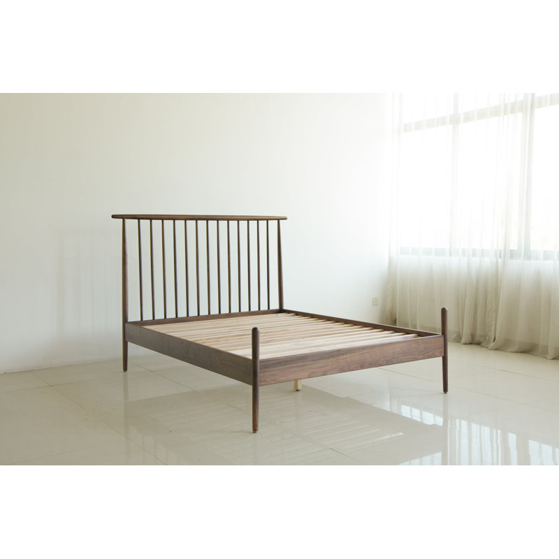 Lit Johppah Midcentury - Noyer noir massif, Très grand