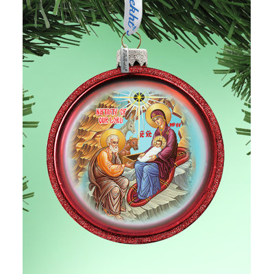 Ornement boule de crèche de Noël Holiday Splendor