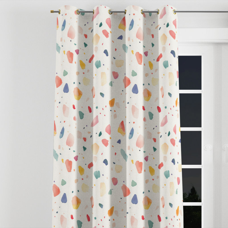 Rideaux de fenêtre Kids Confetti - rideau à œillets Confetti Breeze - 1 panneau, L 52 po x L 108 po, Œillets dorés