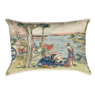 Katsushika Hokusai Japanese Courtesan Lumbar Pillow Cover