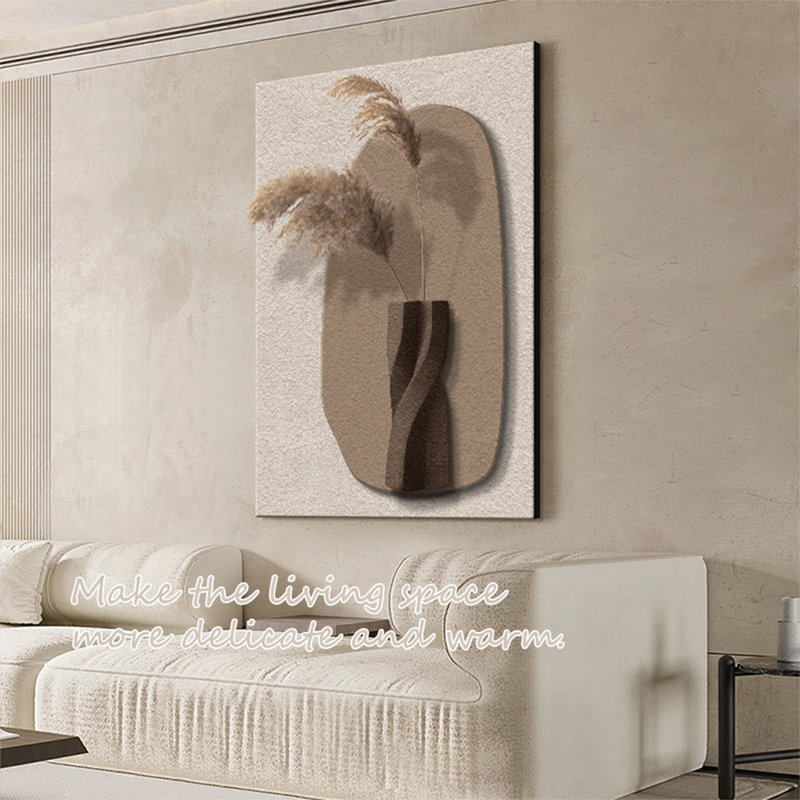 Vase torsadé brun foncé Pampas Grass