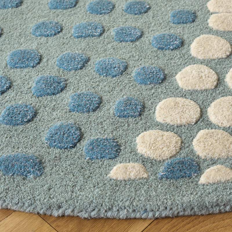 Candelo Hand Tufted Wool And Viscose Abstract Rug, Round 6'