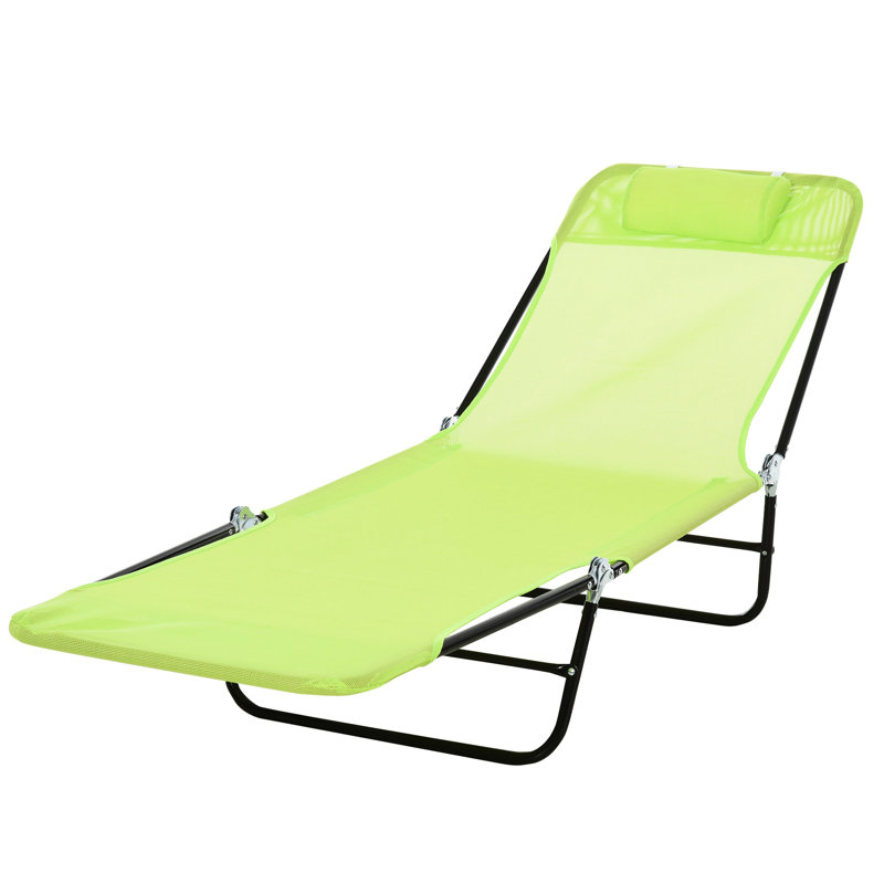 Folding Poolside Lounge Chair , Outdoor With Breathable Seat And , For Beach, Patio Reclining Adjustable ,