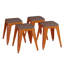 Alsadig 18" Table Height Indoor Stackable Metal Stool with Wood Seat-627681965