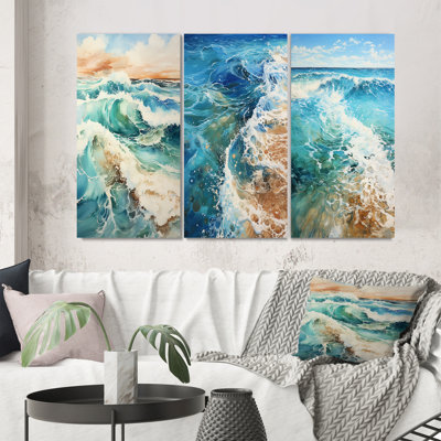 «Beach Photo Oceanic Rhythms», ensemble de 3 pièces d'art nautique et de plage