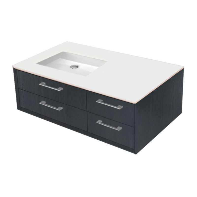Gemelli 36'' W Vanity Top, Polished White