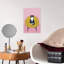 Chat noir, chaise jaune, élégant, chat moderne, architecture, art mural-1454545423
