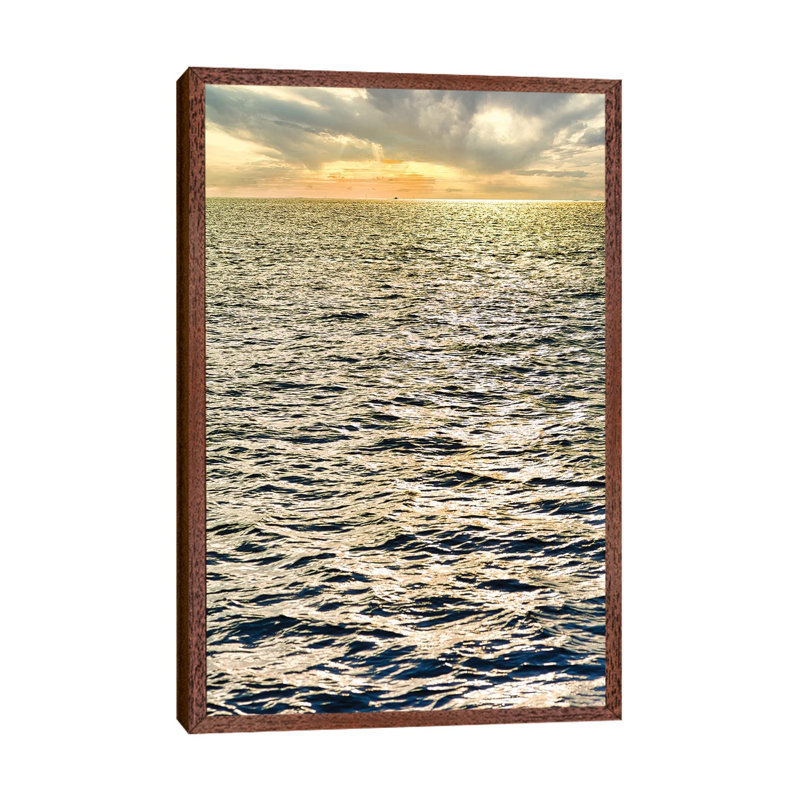 Sunset Waters by Mark Paulda - Print on Canvas, Classic Brown Wood Floater Framed, 66.04cm H x 45.72cm W x 3.81cm D