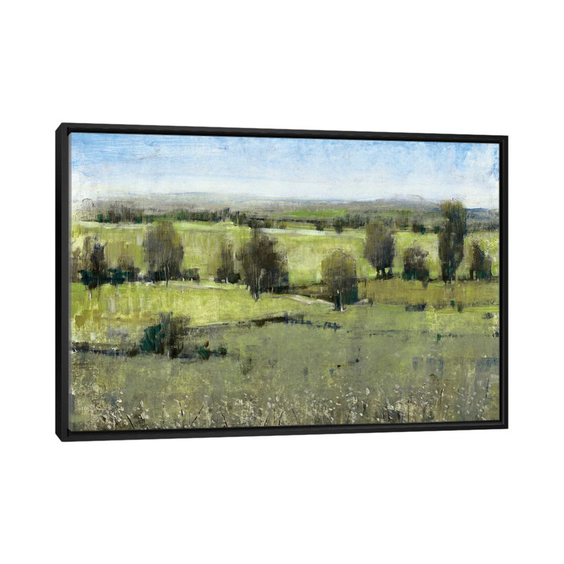 « matinée horizon i », impression sur toile, H 18 po x l 26 po x P 1,5 po, Toile avec cadre noir, Pas de tapis