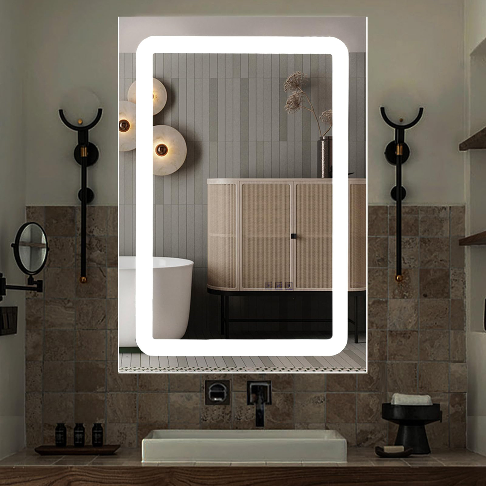 Depth - Dual Lines Mirror With Lights | 5-Year Warranty, Premium Quality,  Customizable LED Lighting