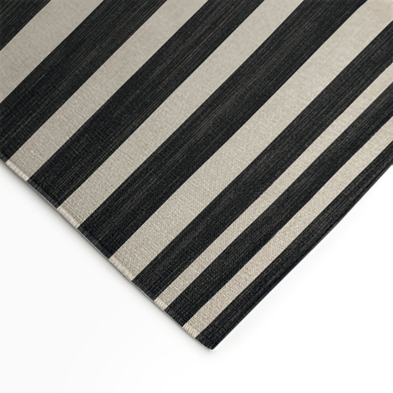 Tapis intérieur / extérieur gris HorizontalStripes, Rectangulaire 3 pi x 5 pi