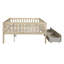 Lit de jour double en bois avec deux tiroirs - Structure en matériau, fonction d'économie d'espace, multifonctionnel pour la chambre à coucher, pièce d'assemblage simple naturelle et espace de construction Utilisation de rangement supplémentaire facile à assembler-217286513-217286476