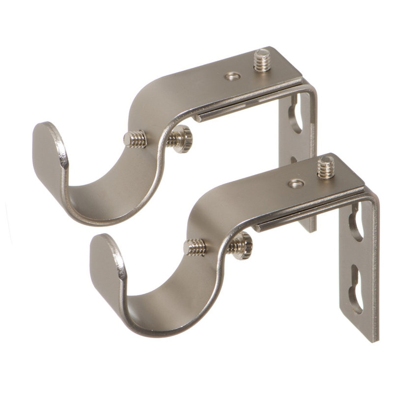  Supports de projection courts pour tringles à rideaux - pour tringles de 7/8 ou 1 pouce. Ensemble de 2 - Nickel satiné