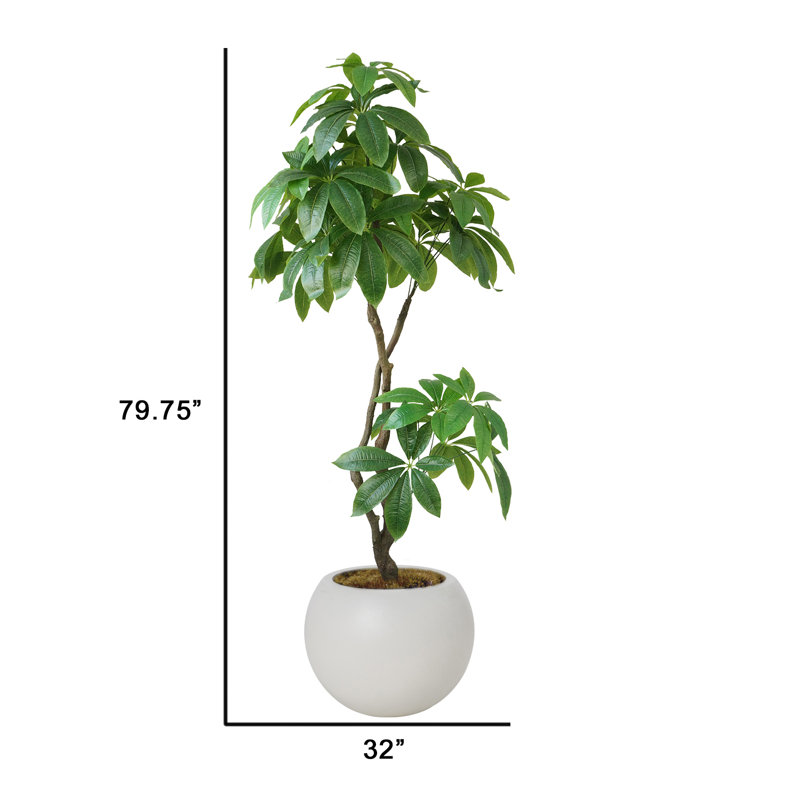 Arbre à fleurs artificiel 79,75 po dans un pot à fleurs blanc